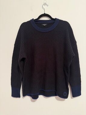 NWOT allbirds Navy and Black Ribbed Wool Sweater